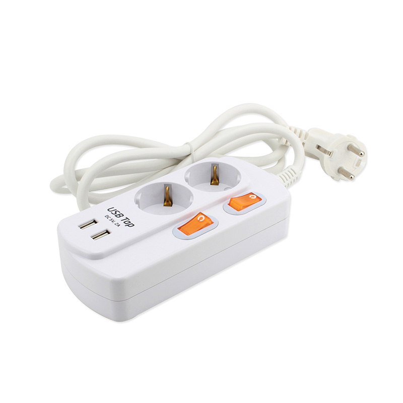 1,5 m 2 gniazda UE standardowe gniazdo z 2 porty USB i 2 indywidualnym przełącznikiem 1,5 m 2 gniazda UE standardowe gniazdo z 2 porty USB i 2 indywidualnym przełącznikiem